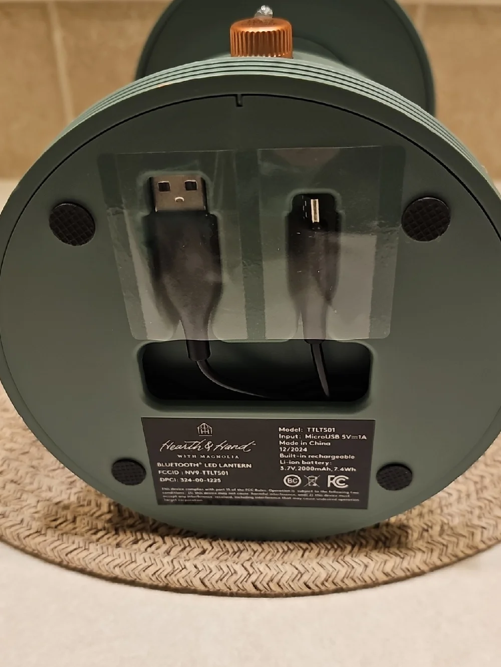 Hearth And Hand Retro Portable Bluetooth Speaker LED Lantern In Sage Green